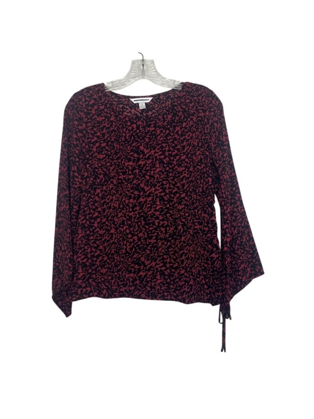 Counterparts Animal Print Long‎ Sleeve Blouse Small Pink Black New WOT